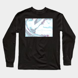 Blue and Purple Marble Long Sleeve T-Shirt